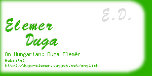 elemer duga business card